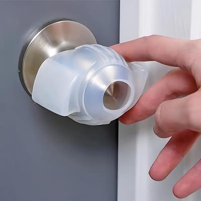 1 Stück Transparenter Gummi-Türknaufschutz Anti-Rutsch-Griffverstärker für Runde Griffe mit Aufprallschutz - Leicht drehbares Zubehör für Heimsicherheit und Dekoration