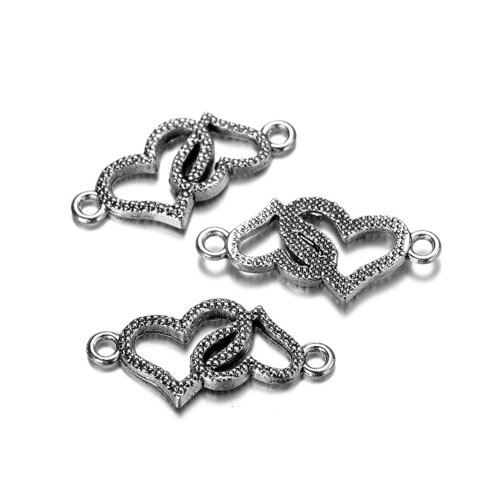 5/10Pcs Alloy Butterfly Heart Charms Pedants Jewelry Bracelet Connectors for DIY Necklace Jewelry Making Accessories