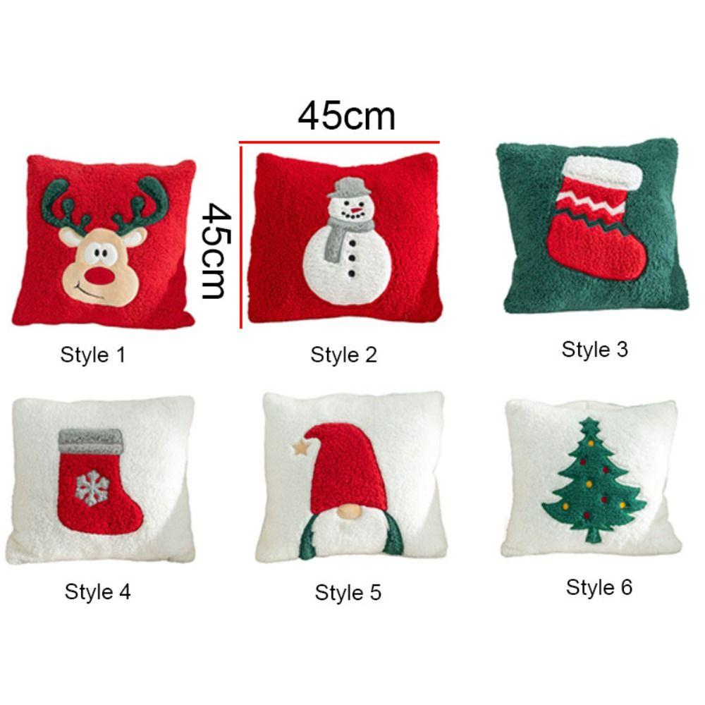 Soft Christmas Pillowcase Plush Cushion Cover Warm Throw Pillowcover  Living Room/Office