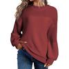 2025 Herbst/Winter Damen Einfarbig Laternenärmel Strickpullover