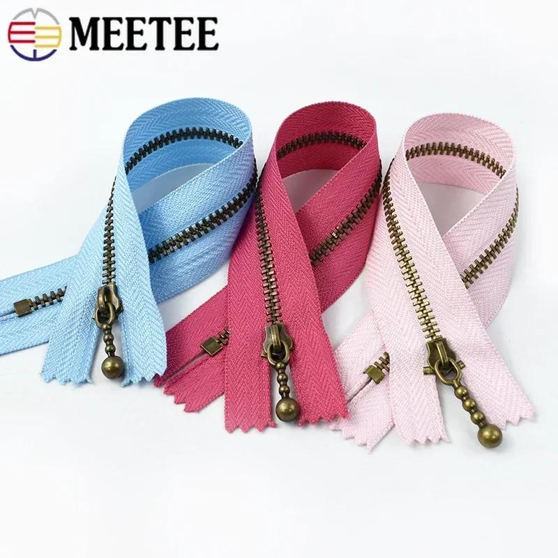 5-20Pcs 3# Metal Zippers 15/20/25/30/40cm Close-end Zipper Bag Clothes Closure for Sewing Bronze Teeth Zip Repair Kit Accessory