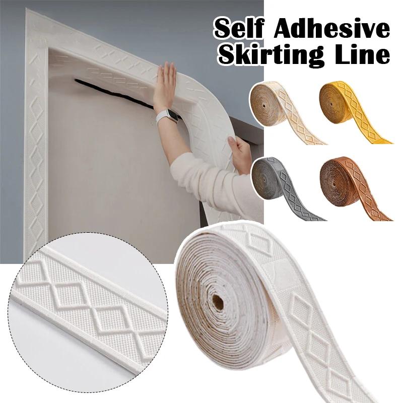 9.2M 3D Wall Trim Line Skirting Border Self Adhesive Waterproof Baseboard Wallpaper Wall Sticker for Living Room Home Decoration