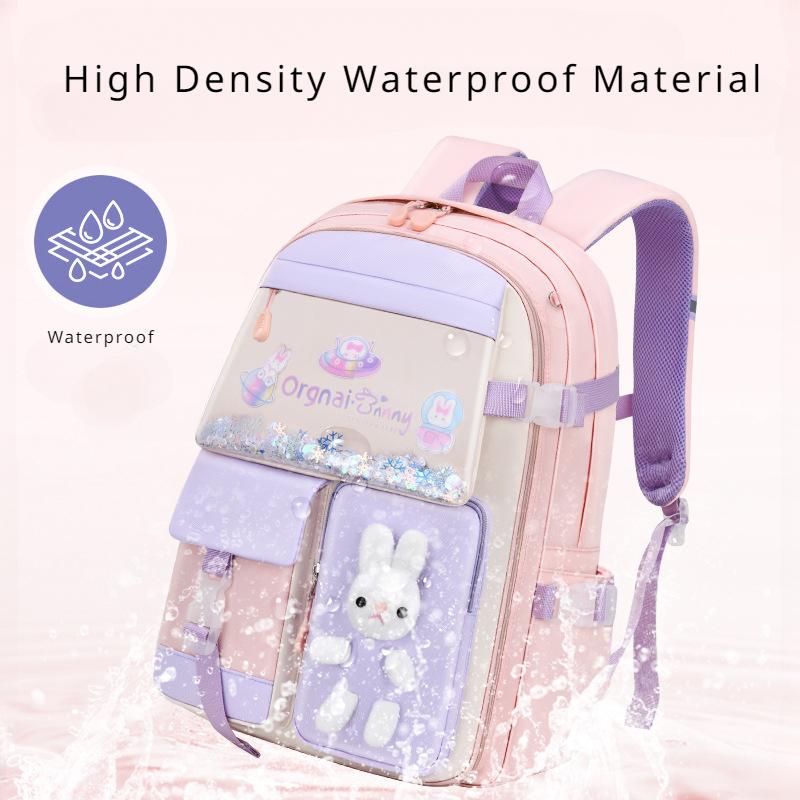 Fashion Quicksand Refrigerator Door Open Schoolbag Elementary Junior High School Girl's Backpack for Grade 1 3 6 9 Children Leisure Travel Rucksack