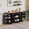 Multifunctional Kitchen Buffet – 138 Cm Sideboard with Drawer, Shelf Doors & Adjustable Shelves – Modern Design, Anti-Tip, for Living Room & Bedroom