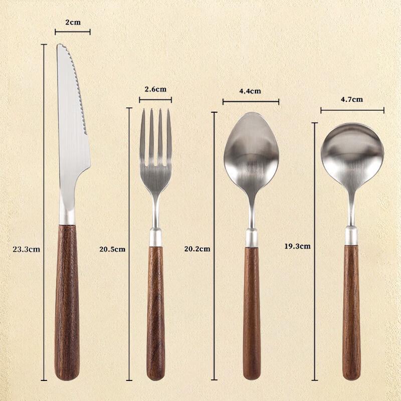 Qiwei 304 Stainless Steel & Walnut Cutlery Set
