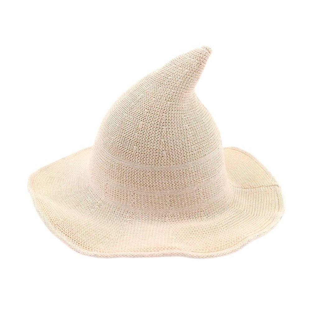 

Однотонная шерстяная шляпа-ведро Корейская шляпа на Хэллоуин Портативная шляпа ведьмы Девочка бежевый