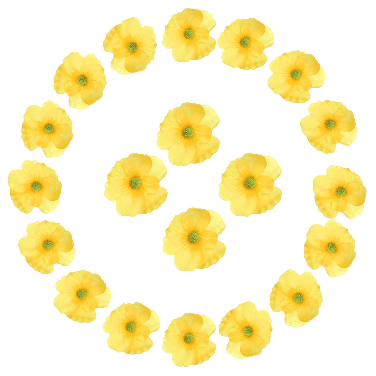 

50Pcs Artificial Flower Heads Fake Wildflower Heads Bulk Artificial Flowers for DIY Wedding Bouquets Party Home Decorations 8cm жёлтый