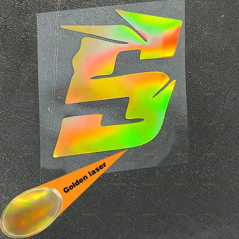 1pc Gold Laser Motorcycle Number Sticker Waterproof for Refit Motorcycle Helmet Fairing Car Window Bicycle Universal Vinyl Decal