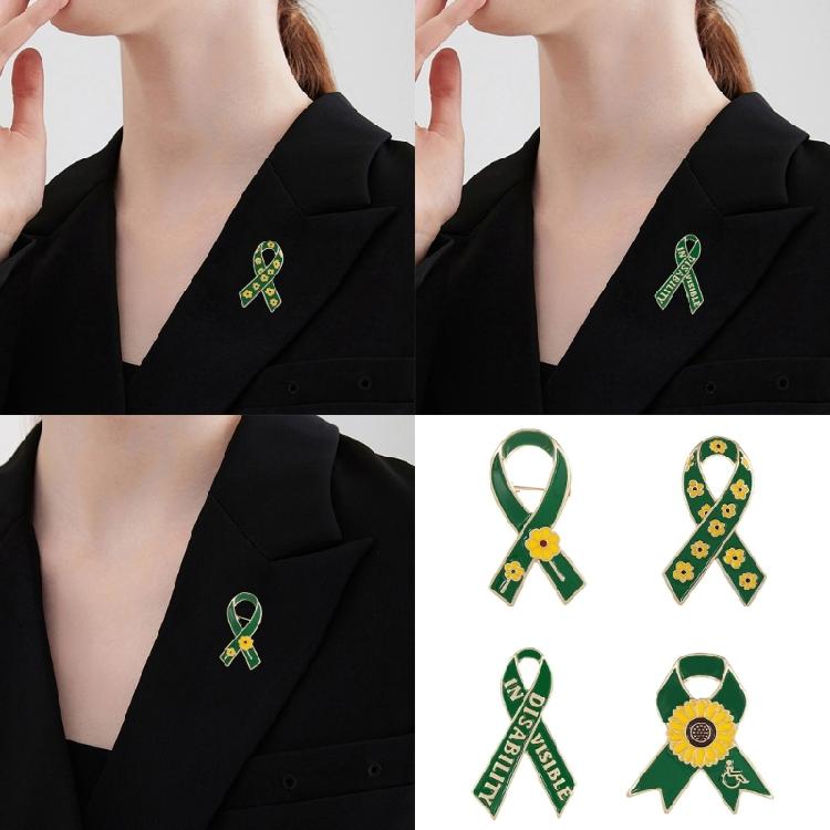 Sunflower Ribbon Brooch Metal Badge Pin for Charity Event Participants and Fashion Lover of All Ages Clothing Decors