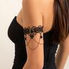 Chaîne de bras en dentelle noire vintage Bracelet à pampilles goutte d'eau gothique Bijou de bras élégant pour femmes Accessoire punk