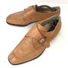 Hergestellt in Italien Massimo Germani Leder McKay-Methode Monk Strap U-Tip Moc Braun Größe 46 27.5-28.0 Business-Kleiderschuhe(GEBRAUCHT)