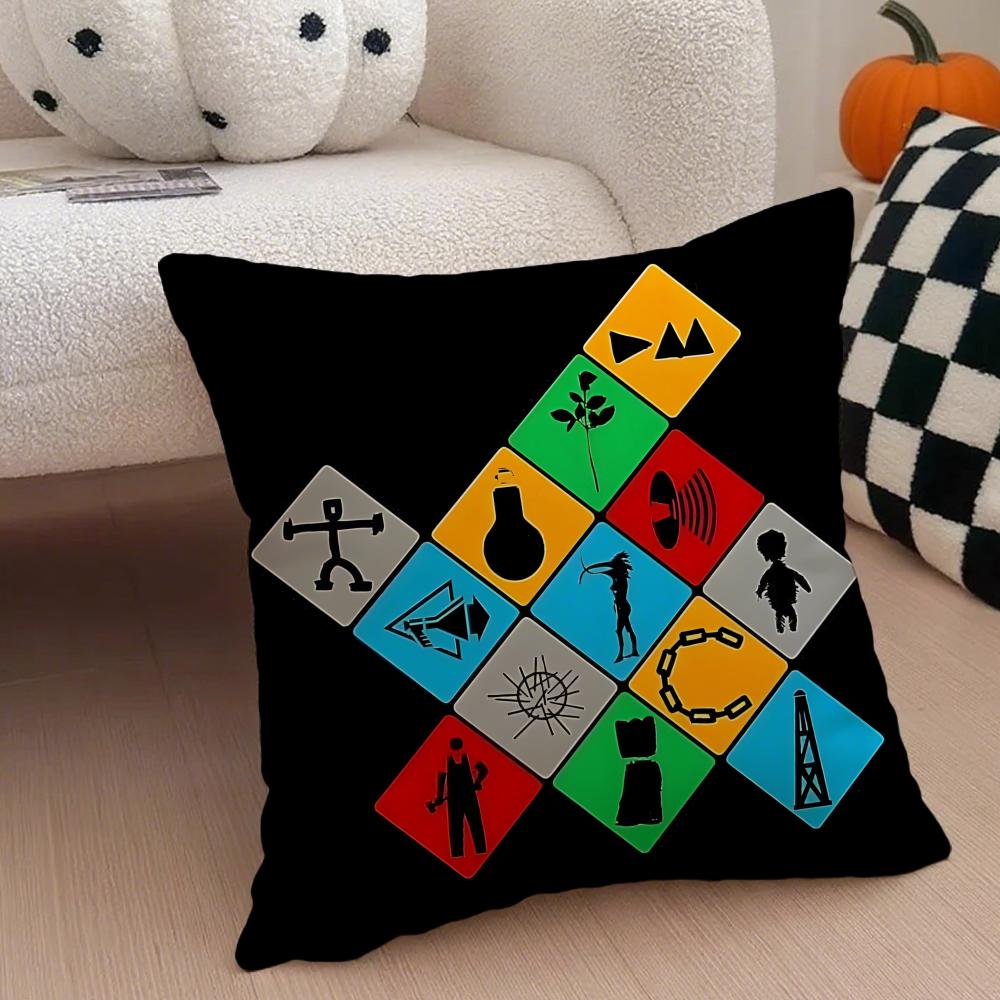 DDepeche Mode logo Cushion Cover Throw Pillow Cover Hidden Button Durable Polyester Chair Cushion
