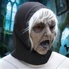 Dress Up White-haired Witch Mask Latex Party Cosplay Props Halloween Ghost Witch Mask  Unisex