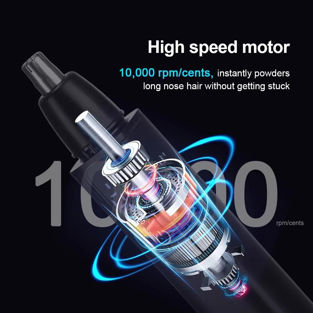 Electric Nose Hair Trimmer Underarm Face Eyebrow Clean Trimmer Mini Hair Clipper 360° Automatic Nose Hair Remover for Men Women