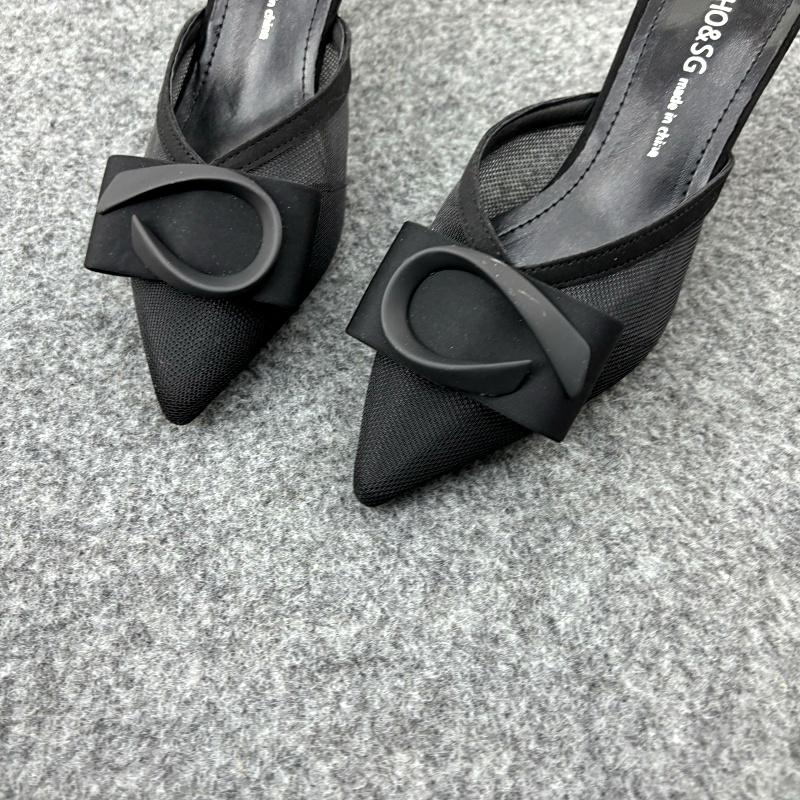 Fashion Slippers Women Summer High-Heeled Shoes Lady Slides Pantofle Cover Toe Thin 2025 Female Shoes Slippers Women Summer Slides Cover