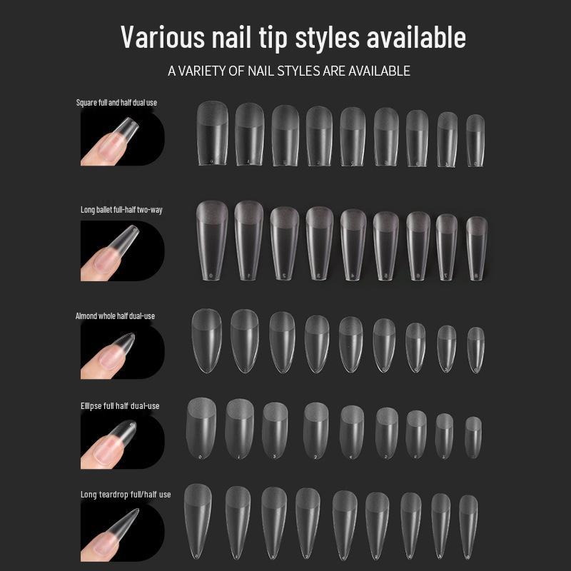 Nail Art Seamless Ultra-Thin Trapezoidal & Teardrop Tips for Professionals