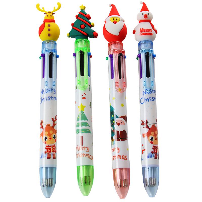 6-Color Ballpoint Pen - Christmas Gift for Students and Kids, Ideal for Doodling, Journaling, Office Stationery