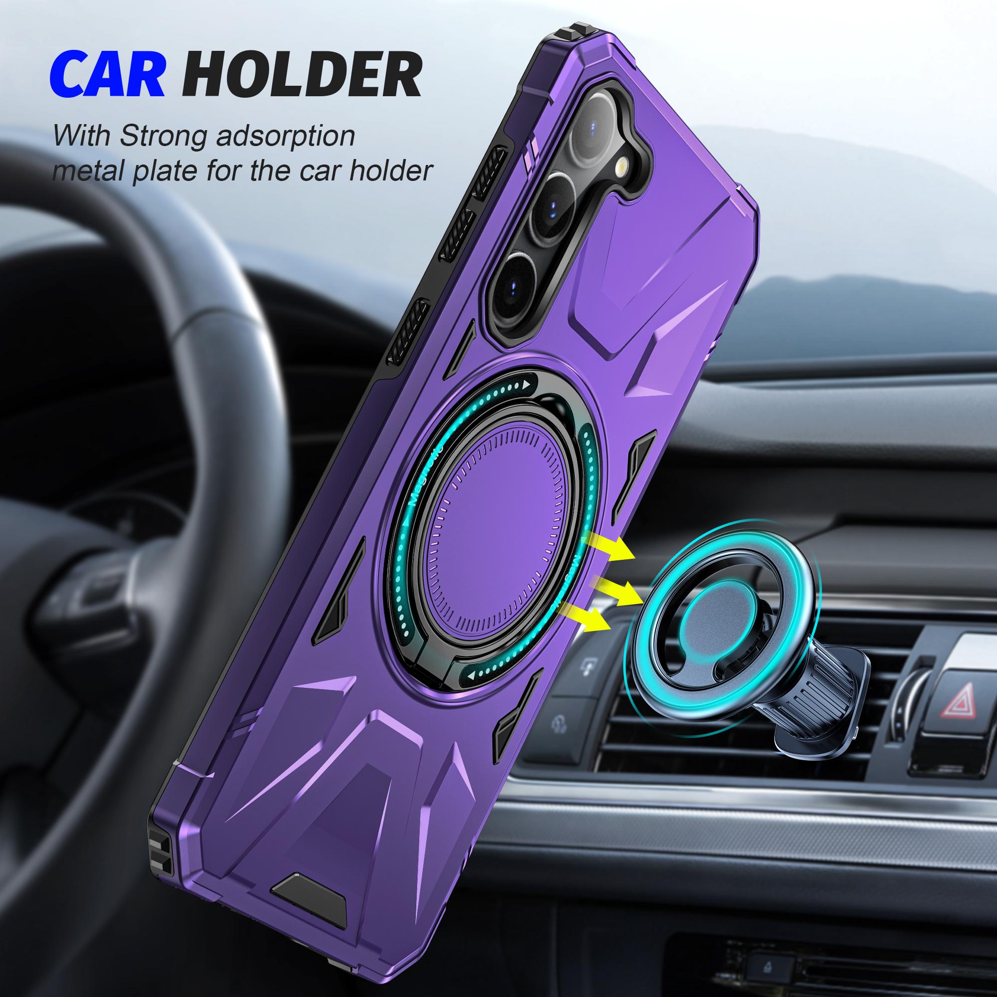 

For Samsung Galaxy S25+/S24+ Case Magnetic Anti-Drop TPU+PC Phone Protector Green