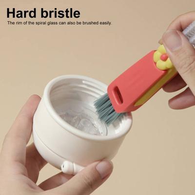 Cleaning Brush 3 In Shape Soft Stain Removal Spiral Bristles Stubborn 1 Flower Cup Mouth Cleaner Rotatable Foldable