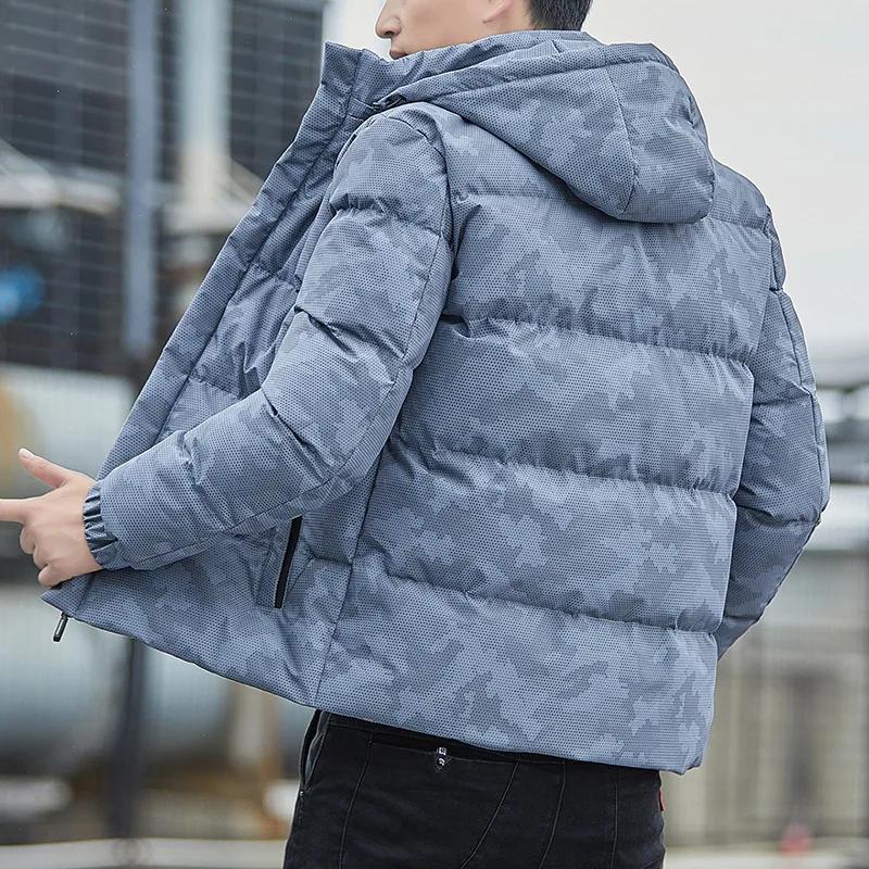 Men's WinterCotton Coat With Removable Hoodie Thickened Camouflage Padded Jacket Trendy Plus Size Warm Jacket DownCotton-Padded
