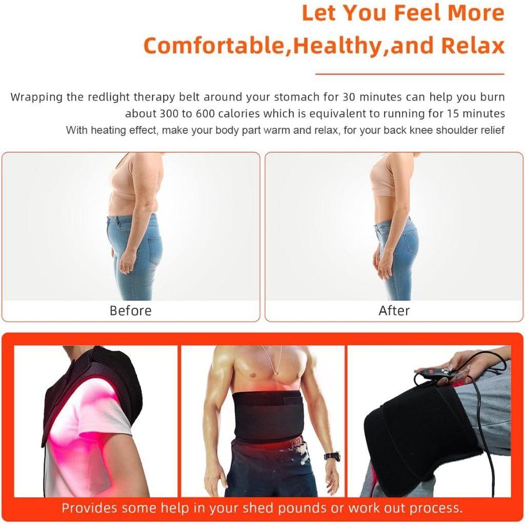 660nm 850nm Body Pain Relief NIR Deep Therapy Device Red Light Therapy Pad Portable Heating Light Therapy Wrap Belt