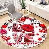 1pc Love Heart Print Carpet for Office Non-Slip, Round Carpet, Soft & Comfortable, Carpet for Office, Lightweight Round Floor Mat