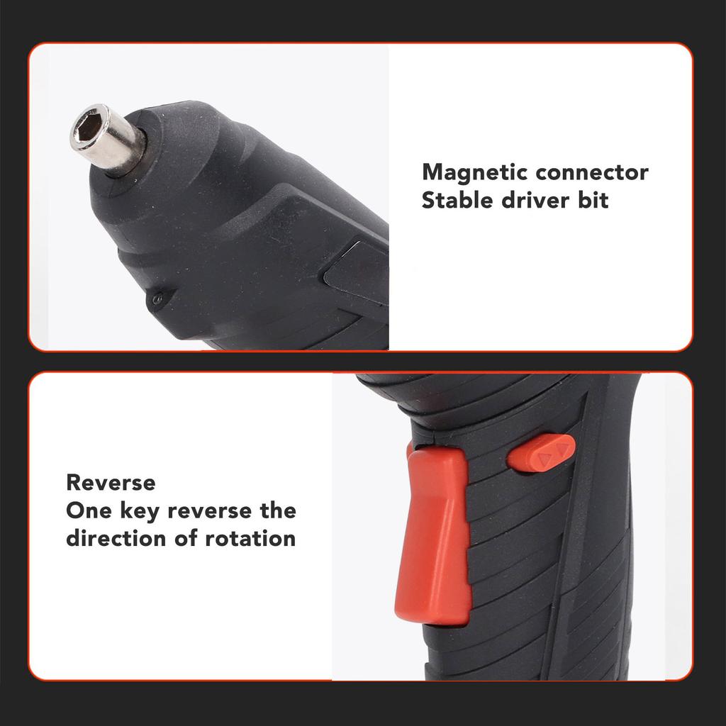 Electric Drill Set USB Rechargeable Cordless Head Light One Button Reverse Magnetic Connector Heat Dissipation with Accessories