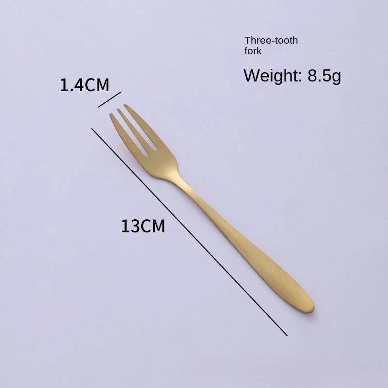 Golden cake spatula Stainless steel cake knife, fork and spoon set mooncake dessert spoon Western pastry baking tools