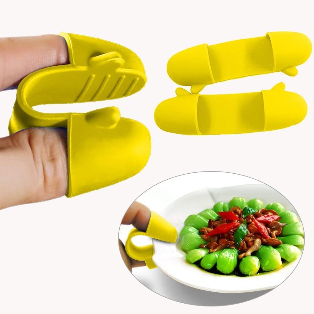 1 Pair Mini Silicone Finger Oven Mitts Heat Cold Dirty Hurt Resistant, Versatile Little Tool Such As Pot Holders, Finger Food Tongs, Coffee Filter