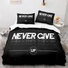 Never Give Up Theme Comforter Cover Kit White Cloud Pattern Style King Dimension Queen Dimension Size Comforter Cover Polyester Quilt Cover for Kids