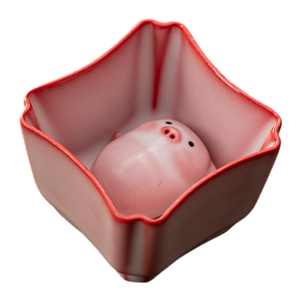 1 Stück Virale Blase Fisch Keramik Teetasse Rosa Schweinchen Form Kreatives Teehaustier Für Büro Schreibtisch Deko Lebensmittelecht Sicheres Material Zubehör