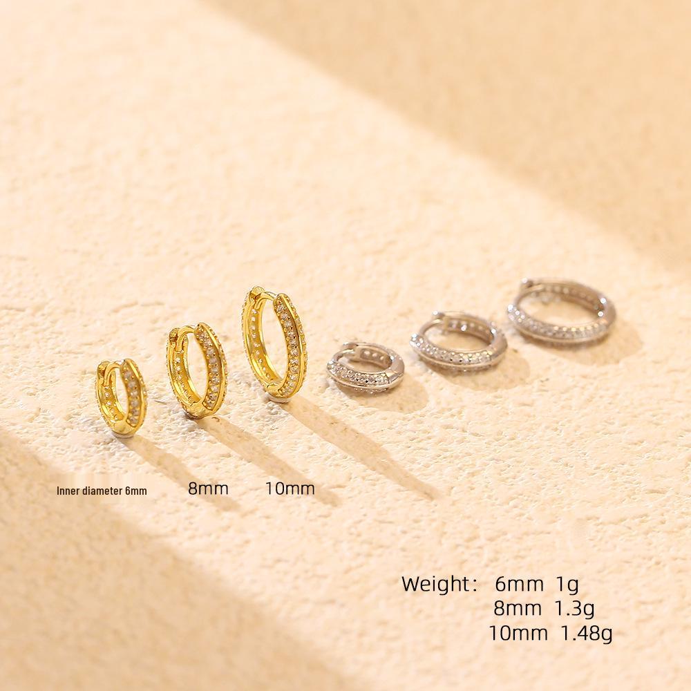 YHE0692 Cross Light Luxury S925 Sterling Silver Diamond Ear Cuff - Multiple Sizes, High-Class Stackable Earrings for Women