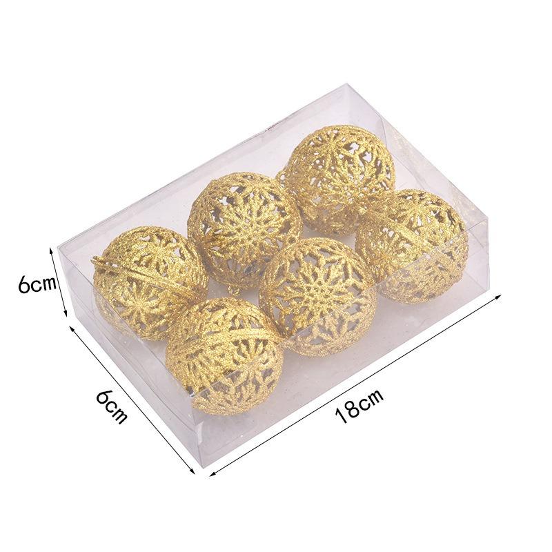 6Pcs 6CM Christmas Balls Decorations Christmas Tree Ornaments Ball Hanging Pendants Home Party Decor 2026 New Year Navidad Decor