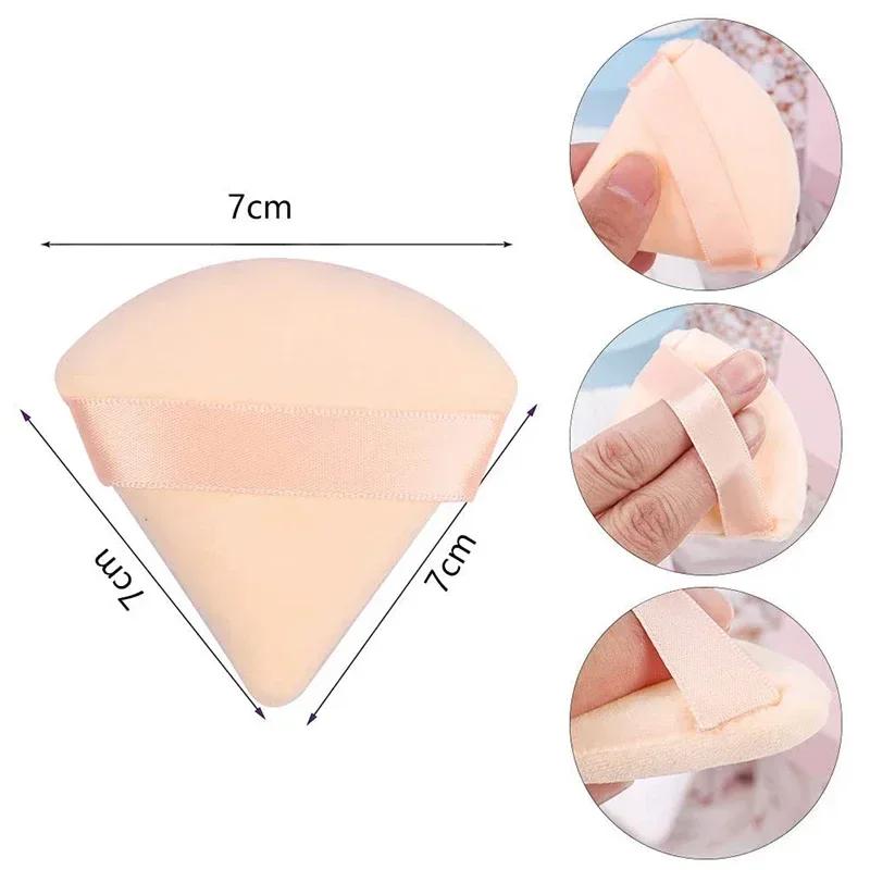 2/6Pcs Triangle Velvet Powder Puff Pizza Flours Mini Face Makeup sponge Cosmetics Washable Lightweight Makeup Tool