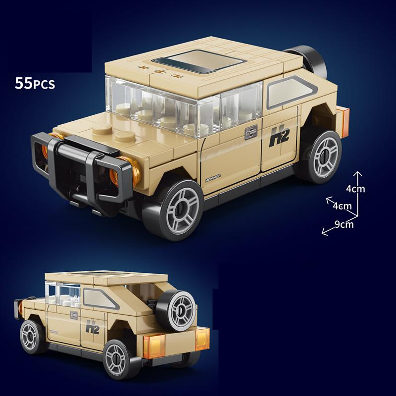 

NEW DIY Four Grid Racers Racing Car Pull Back Speed Vehicle Building Blocks Kit Boys Bricks Movie Model Kids Toy City Ideas
