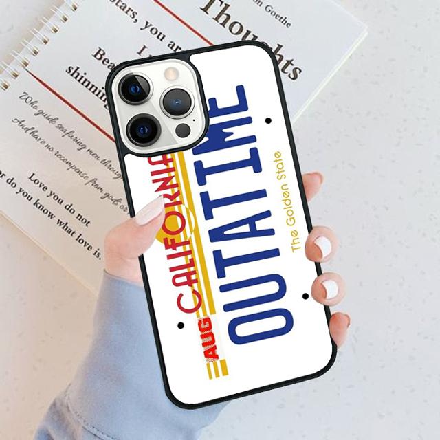 Back To The Future License Plate OUTATIME Phone Case For IPhone 18 17 Air 16 15 14 Plus Apple 16 11 12 13 Pro Max Coque
