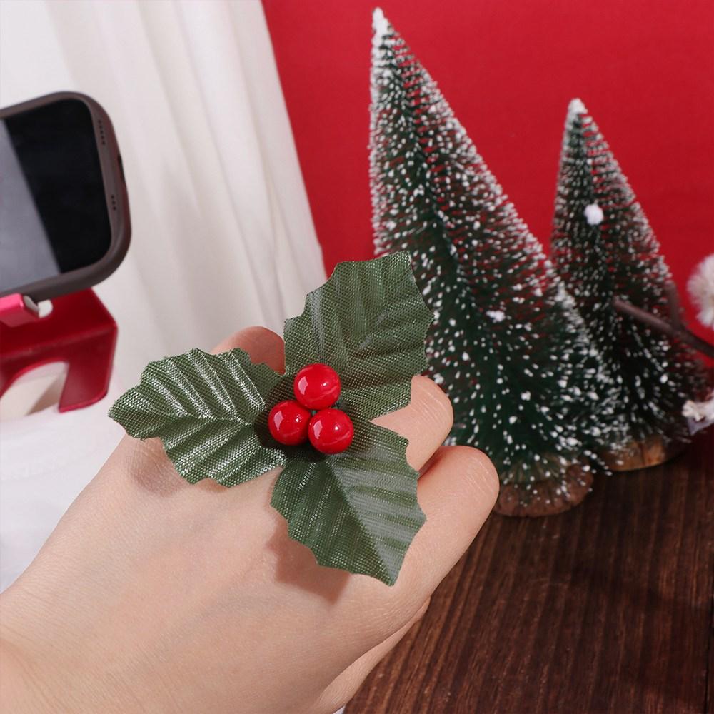 12Pcs/set Handmade Artificial Christmas Leaves DIY Mini Christmas Holly Wreaths Cute Foam Bonsai Plant Accessories