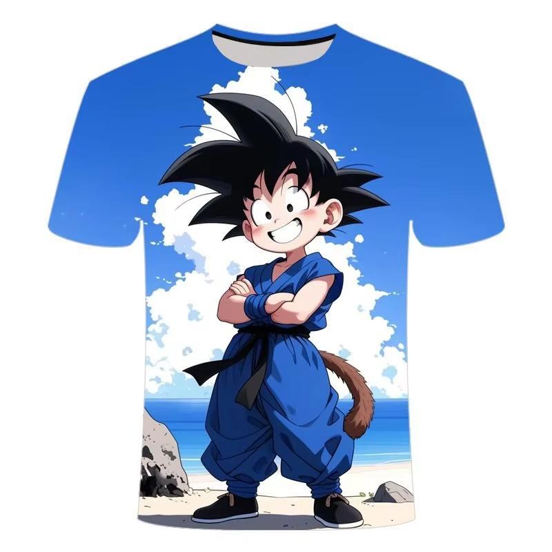 2026 Summer Dragon Ball T Shirt Kids Tops Tee Anime Figures Son Goku