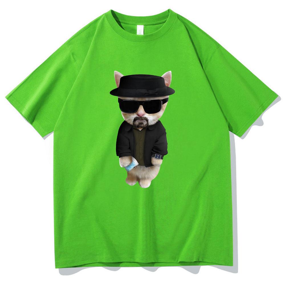 

Classic Vintage TV Play Breaking Bad Heisenberg Walter White El Gato Kitty Tshirt Cute Sad Crying Cat Funny Meme Tshirt Men Tee 4XL