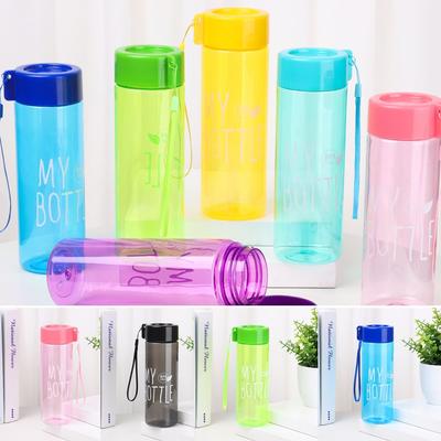 500ML Dış Mekan Plastik Büyük Kapasiteli Kahve Meyve Suyu Fincanı Spor Su Şişesi Şeffaf İçme Bardağı