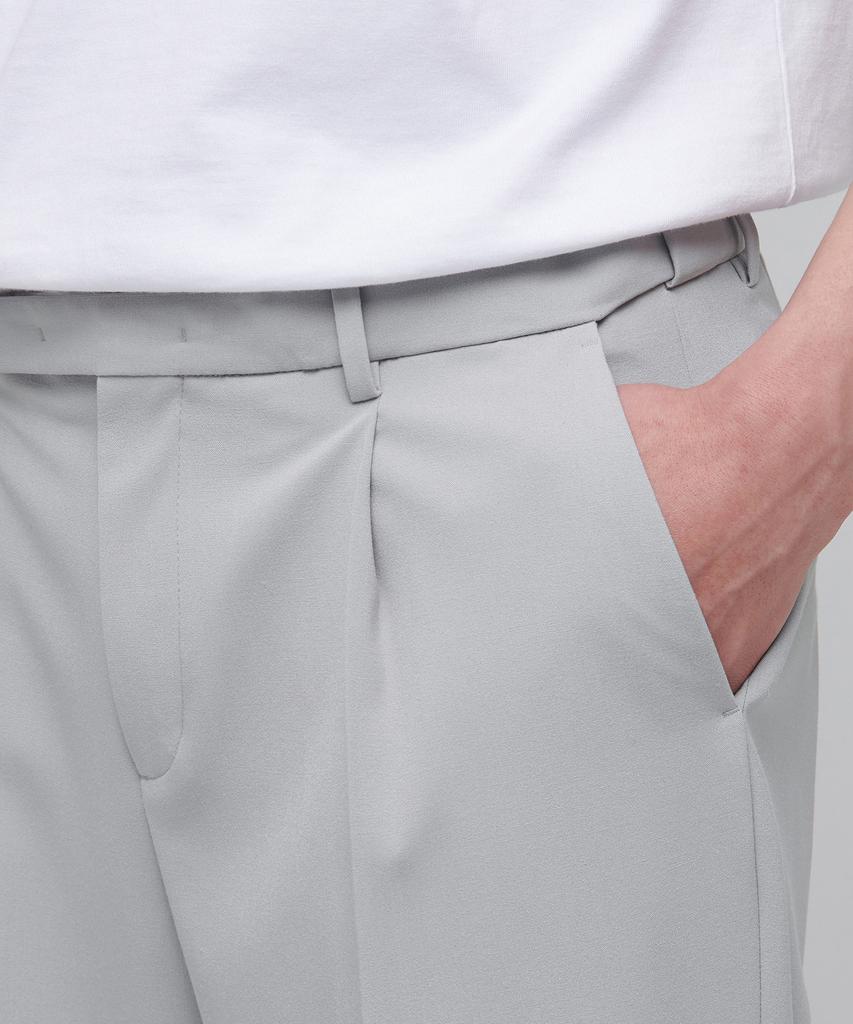 Musinsa Standard Lightweight Wide Hidden Banding Slacks [Light Gray]