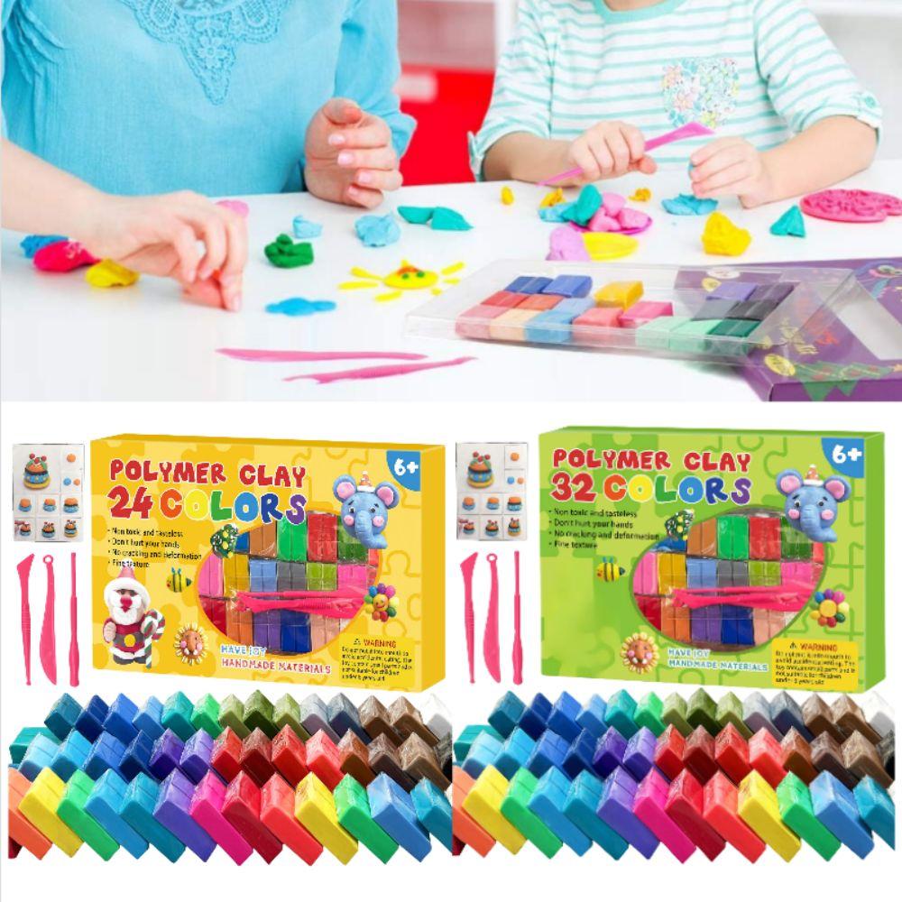 With Tools Kit Polymer Clay Toy DIY Earring Jewelry Clay Starter Kit Clay Blocks Toy  Crafts Gifts