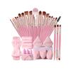 Complete 20 Piece Cosmetic Brush Kit Ergonomic Handle Design Bristles For Precise Makeup Application