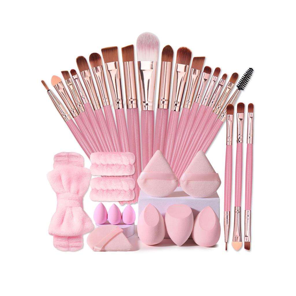 Complete 20 Piece Cosmetic Brush Kit Ergonomic Handle Design Bristles For Precise Makeup Application