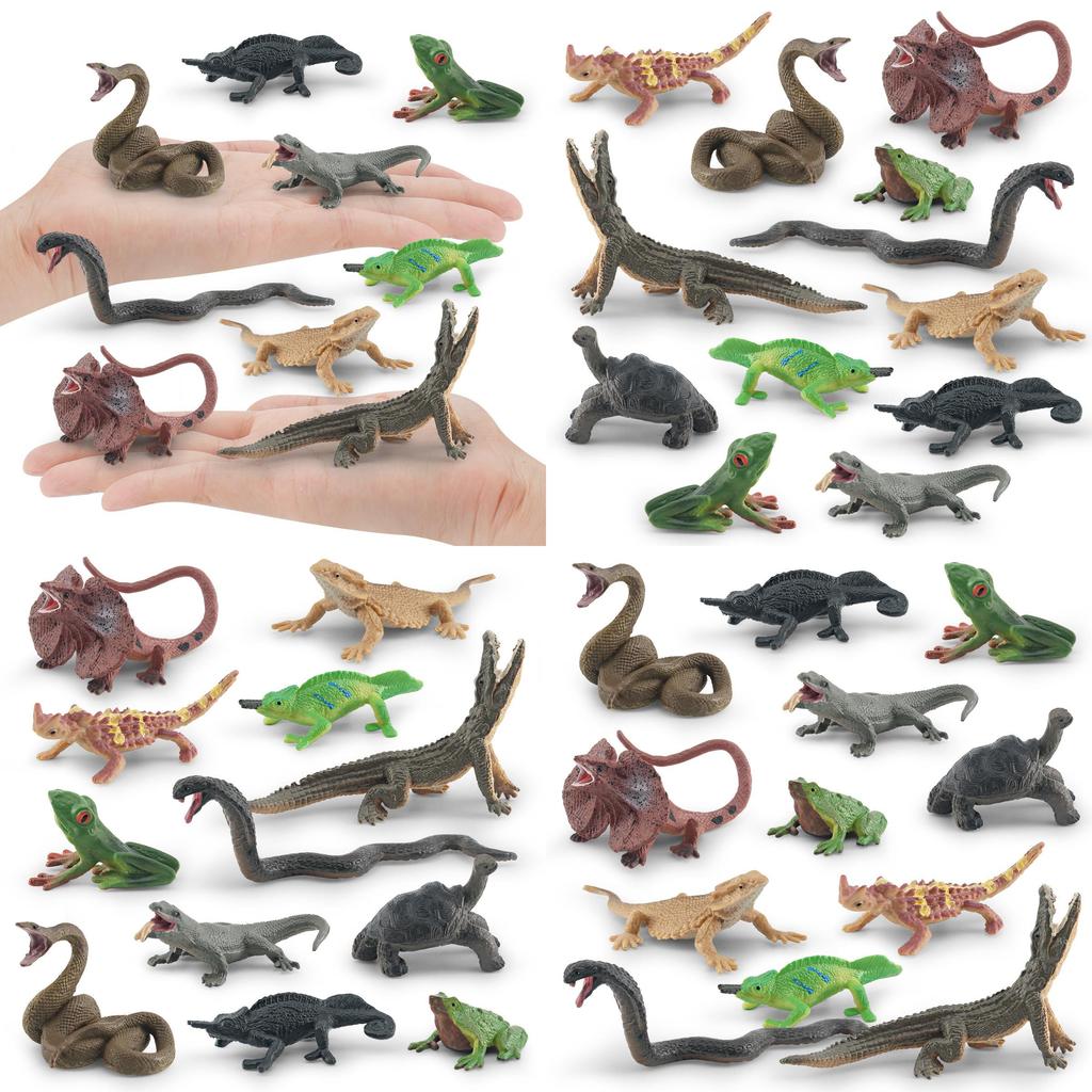 Detailed Pvc Frog Turtle Lizard Snake Chameleon Model Set For Nature Enthusiasts And Collectors