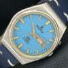 VINTAGE RICOH R31 AUTOMATIC JAPAN MENS SKY BLUE COLOR DIAL WATCH a707907-1