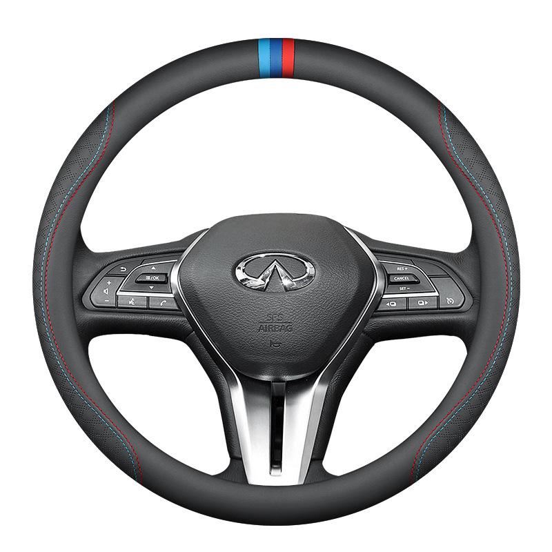Fits Infiniti Steering Wheel Cover: QX50, QX60, Q80, Q70L, Q50L, FX3 – Genuine Leather, All-Season.
