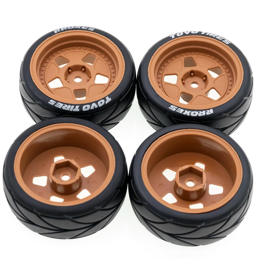 Remote Control Off-Road Car Tires 65*45*26mm 4pcs Replacement for TAMIYA TT02 XV01 HSP 94123 HPI