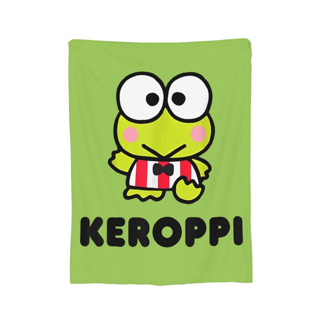 Keroppi Flannel Blankets Anime  Fashion Throw Blankets for Home 125*100cm Bedspread,