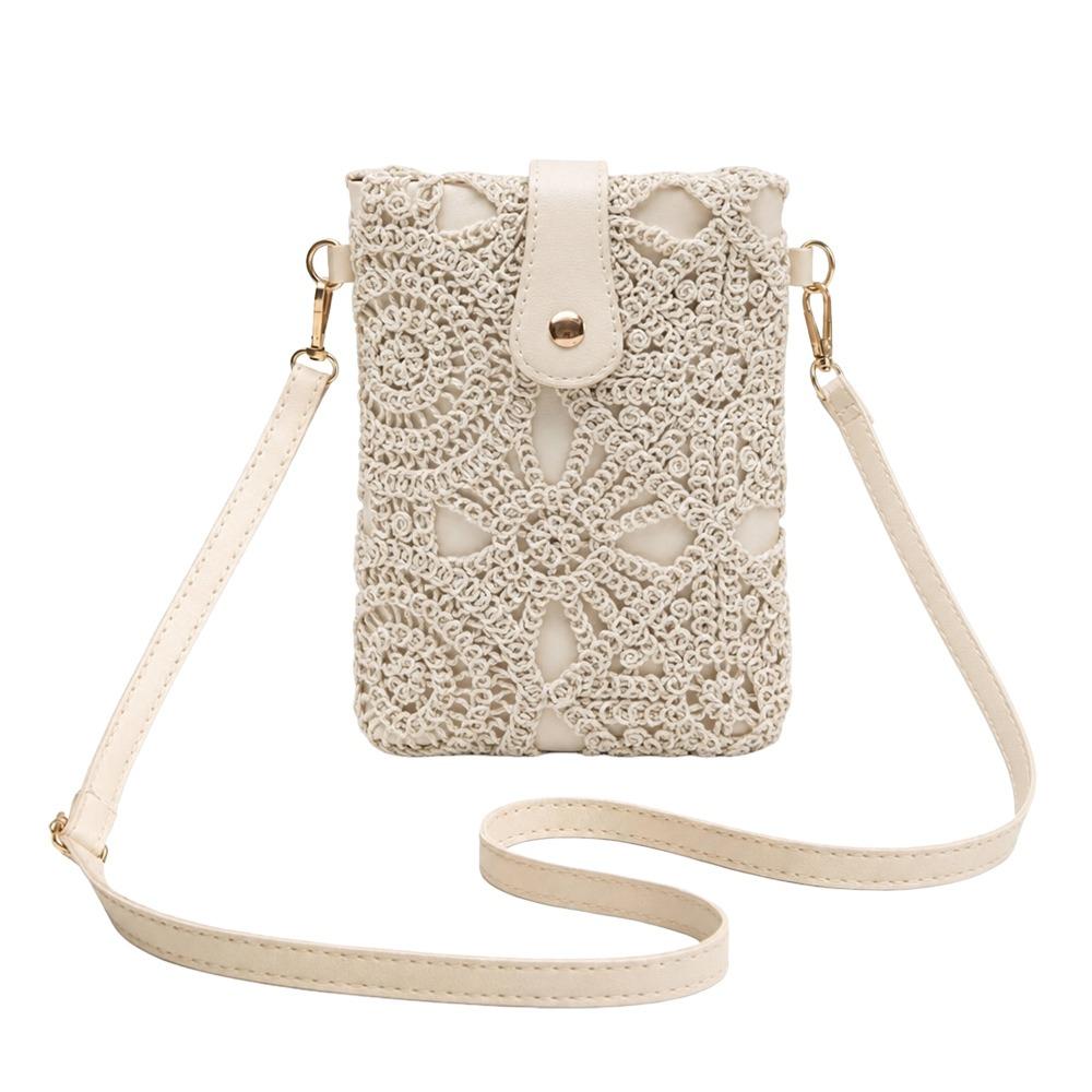 Market-6 Mode Geweven Print Dames Crossbody Tas Lichtgewicht Meerkleurige Telefoon Portemonnee Elegante Handtas Casual Reizen